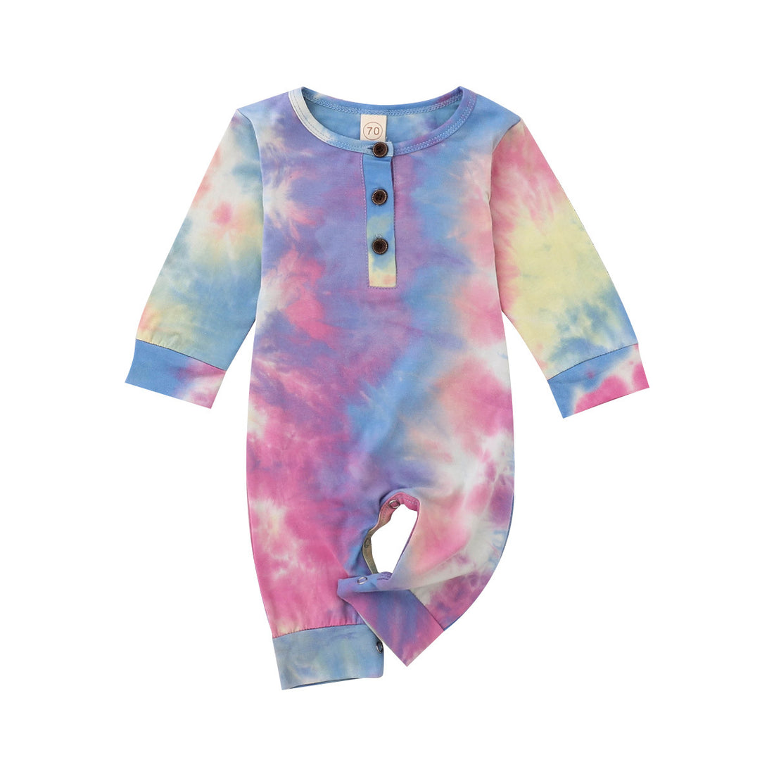 Tie-dyed romper long romper