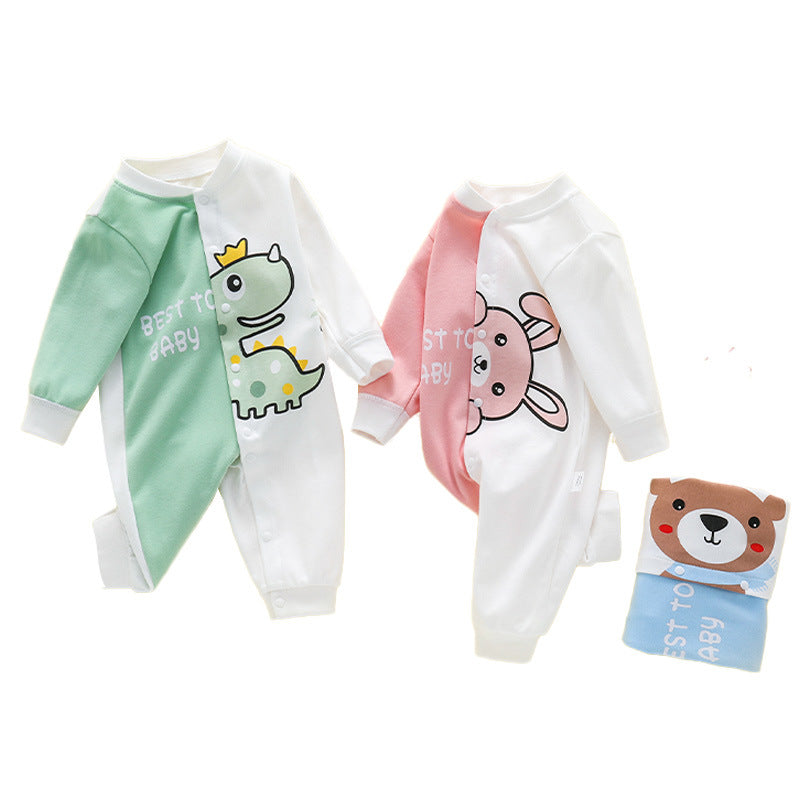 Spring And Autumn Combed Cotton Baby One-piece Long Sleeve