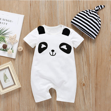 Boy summer panda print jumpsuit