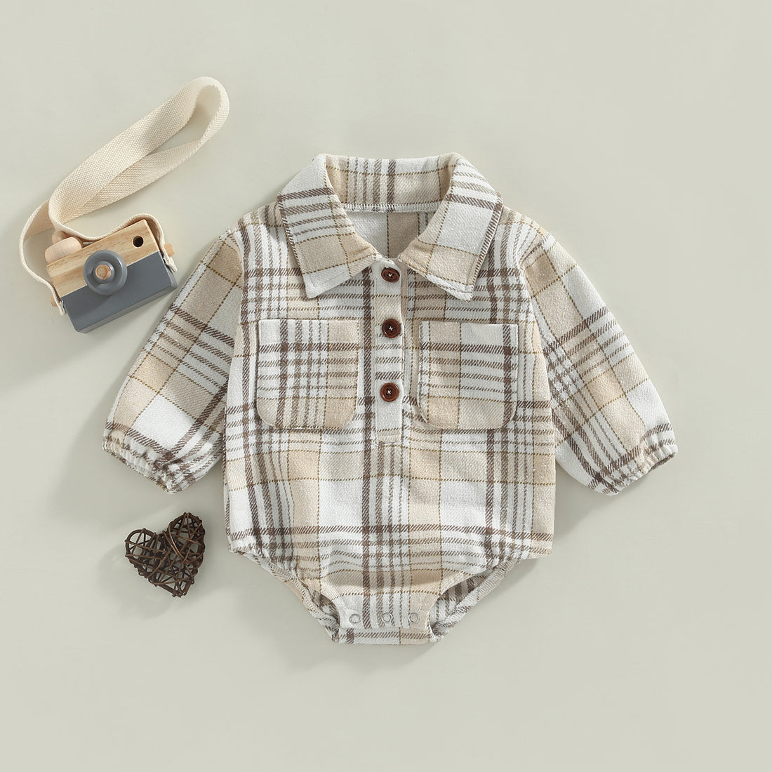 Cute And Creative Baby Plaid Romper