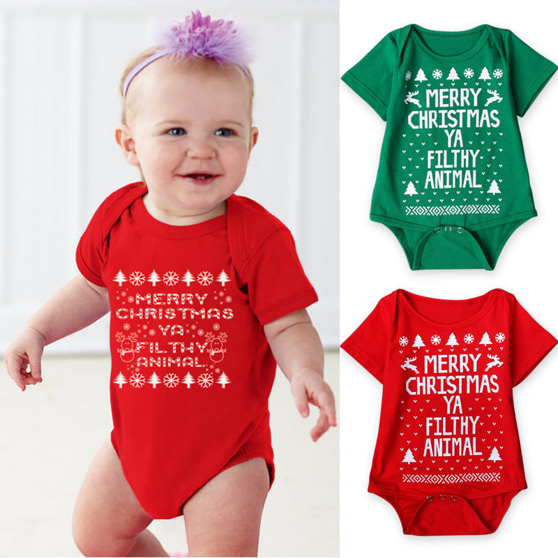 Christmas Romper With English Alphabet For Boys And Girls