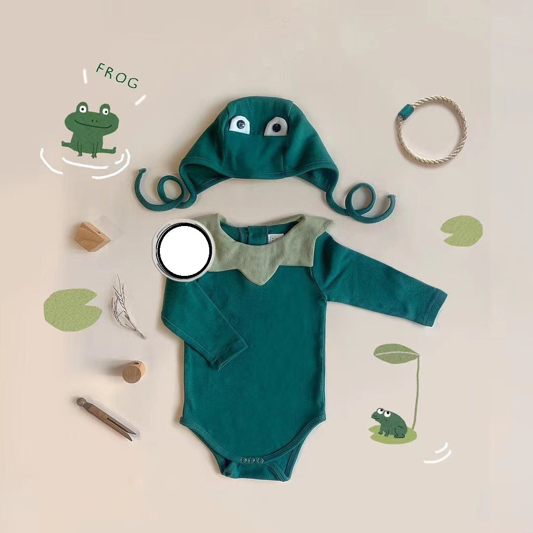 Baby Frog Triangle Bag Fart Romper Two-piece Suit