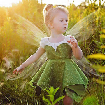 Pretty Baby Girls Green Princess Dress Spliced Slippy