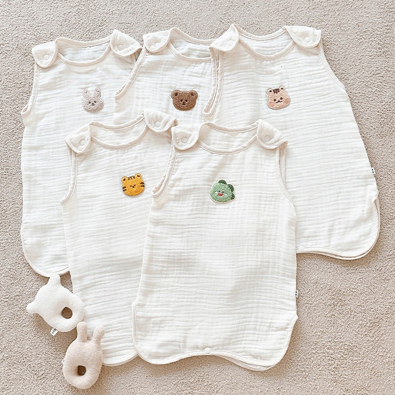 Summer Cute Cartoon Animal Embroidery Baby Romper