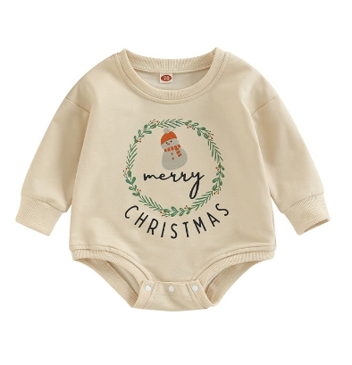 Boys And Girls Baby Christmas Letter Triangle Rompers