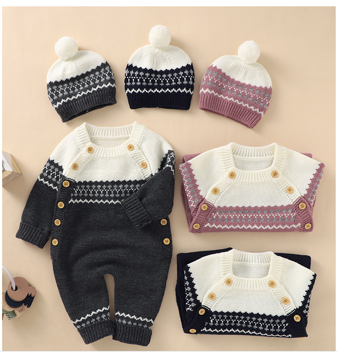 Men's And Women's Baby Cotton Sweater Crawling Clothes