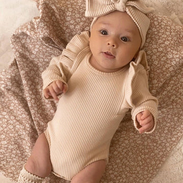 Ruffle Sleeve Baby Long Sleeve Triangle Bodysuit