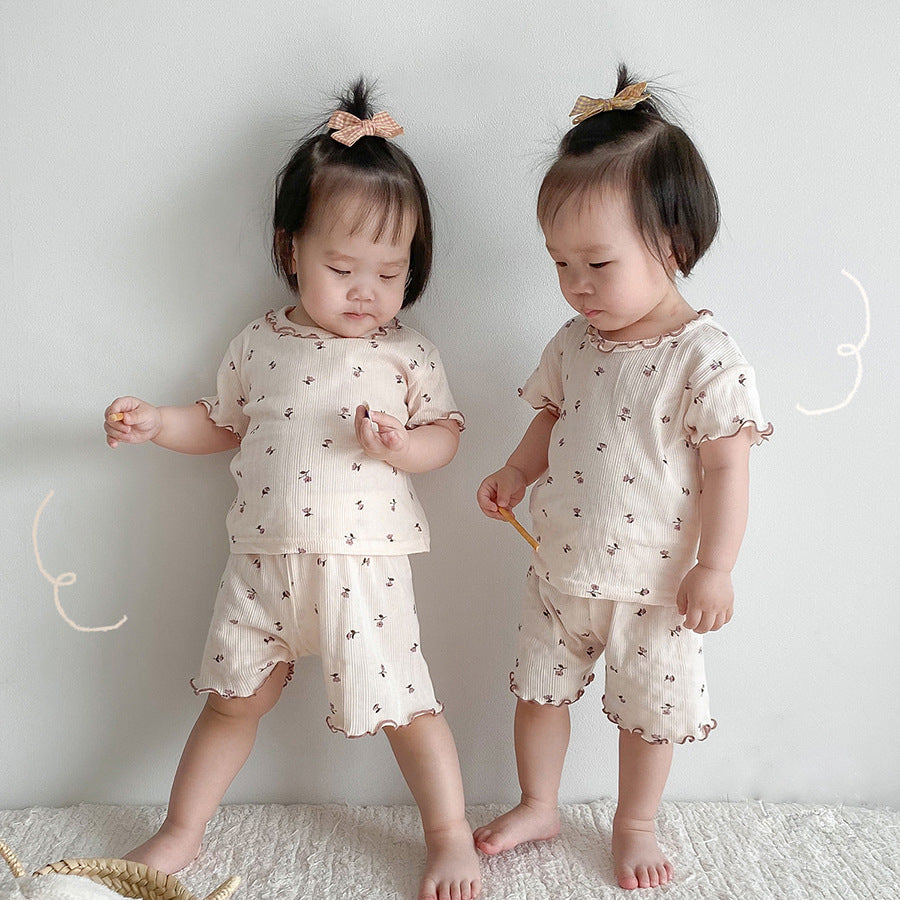 Children's Floral Two-piece Baby Soft Cotton