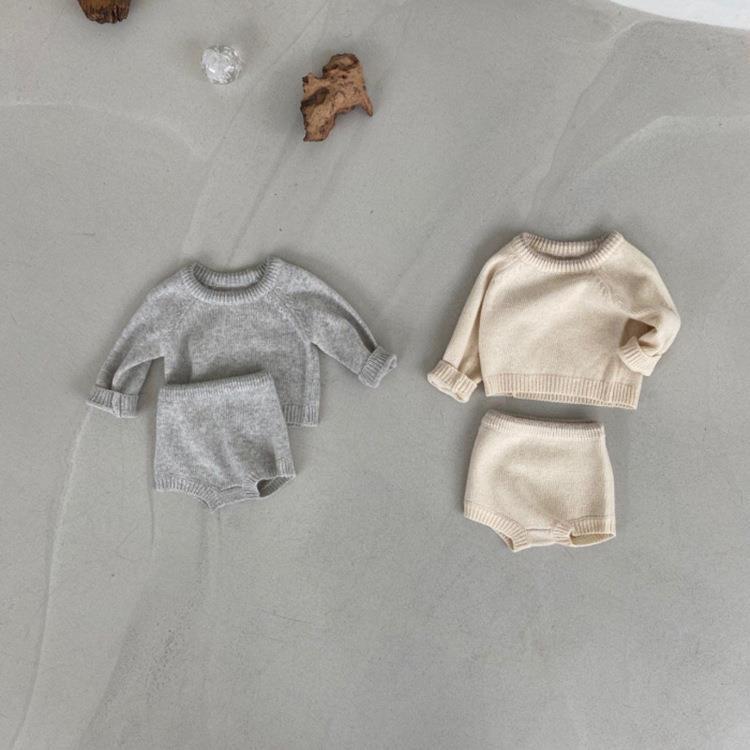 Baby Sweater Top Shorts Suit