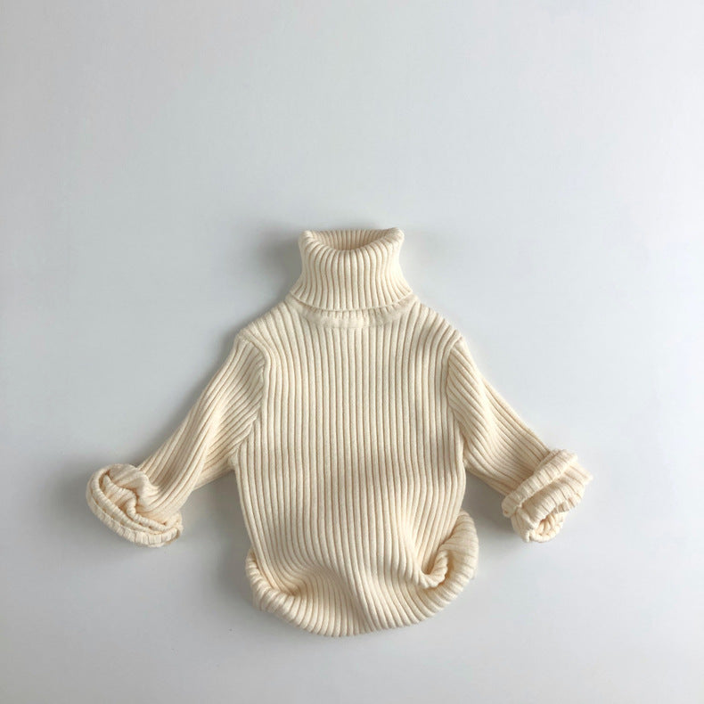 Printed Boys And Girls Turtleneck Knit Pullover