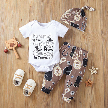 Summer Toddler Letter Short Sleeve Creeper