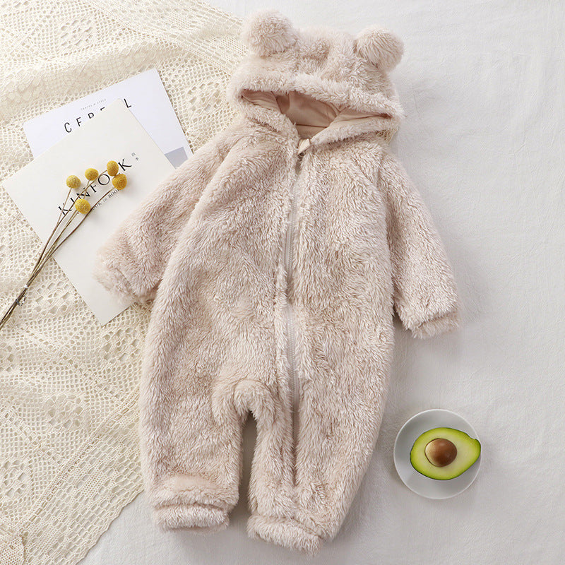 Baby One-piece Winter Newborn Warm Rompers Baby Plush Outer Wear