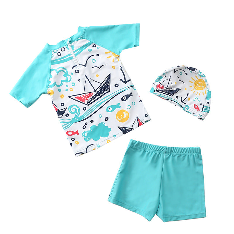 Boy's Split Swimsuit Cute Baby Spa