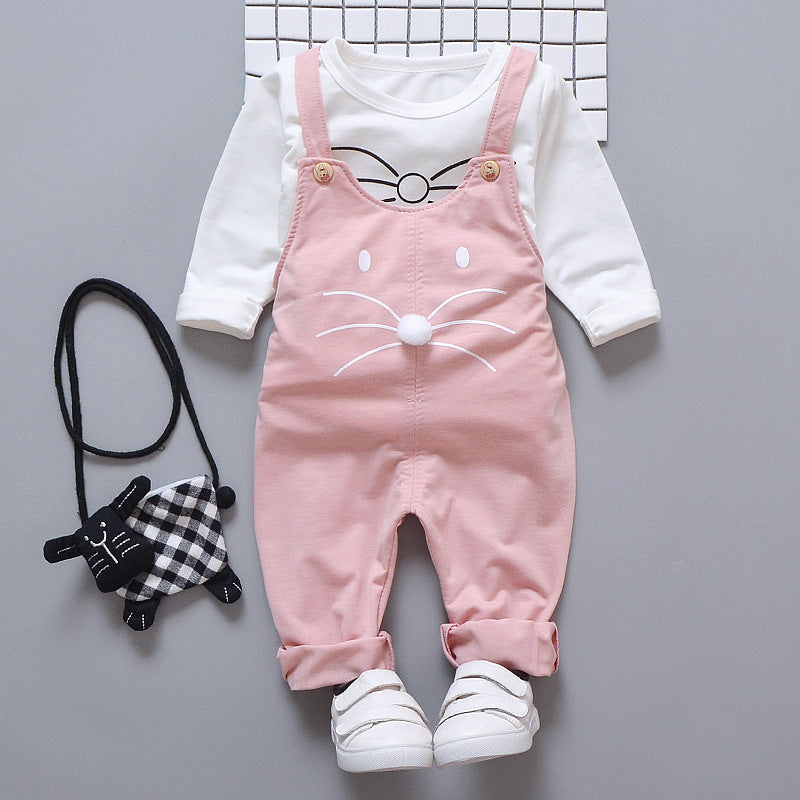 Infant Toddler Cartoon Strap Two-piece Suit For 0-1-2-3-4 Years Old